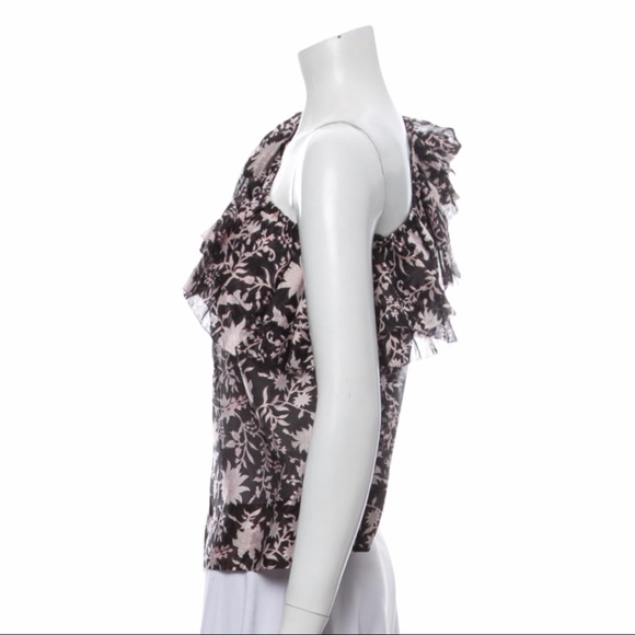 Ulla Johnson Goldie One Shoulder Floral Blouse 6 - Picture 4 of 8